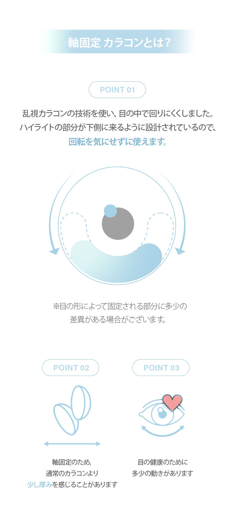 回らない 軸固定 カラコンとは?