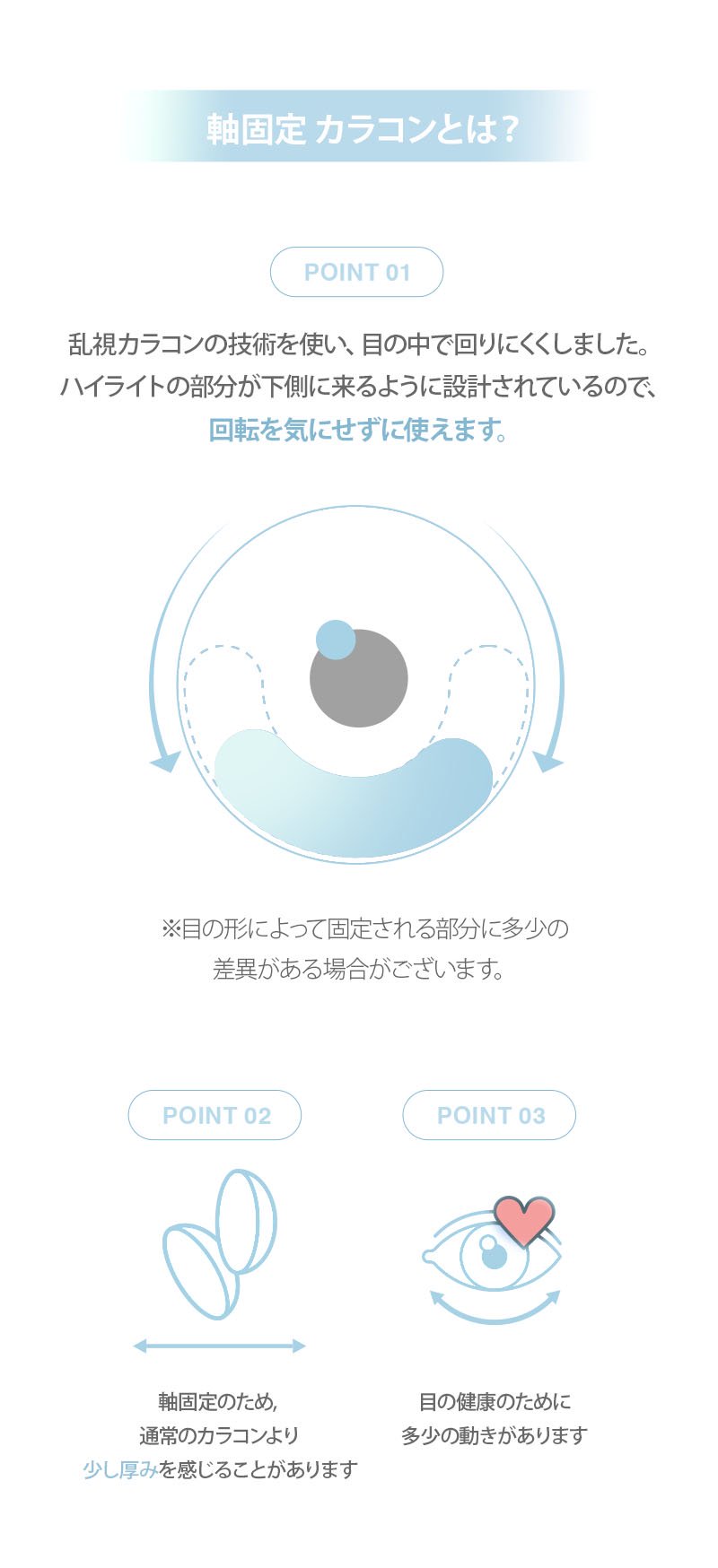 回らない 軸固定 カラコンとは?