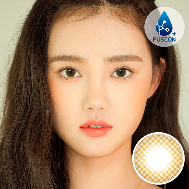 【PUSCON・ポスコンレンズ】 ウォーターブラウン [ water brown ] 1年用 14.1mm